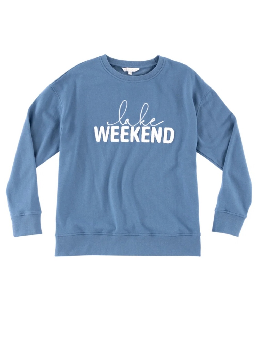 Shiraleah Lake Weekend Women’s Large Sweatshirt Blue White NWT Sealed